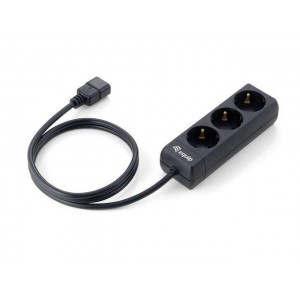 PRELUNGITOR UPS INTRARE IEC320 C14 CU 3 PRIZE SCHUKO IESIRE, 10A Equip power strip 3 sockets for UPS